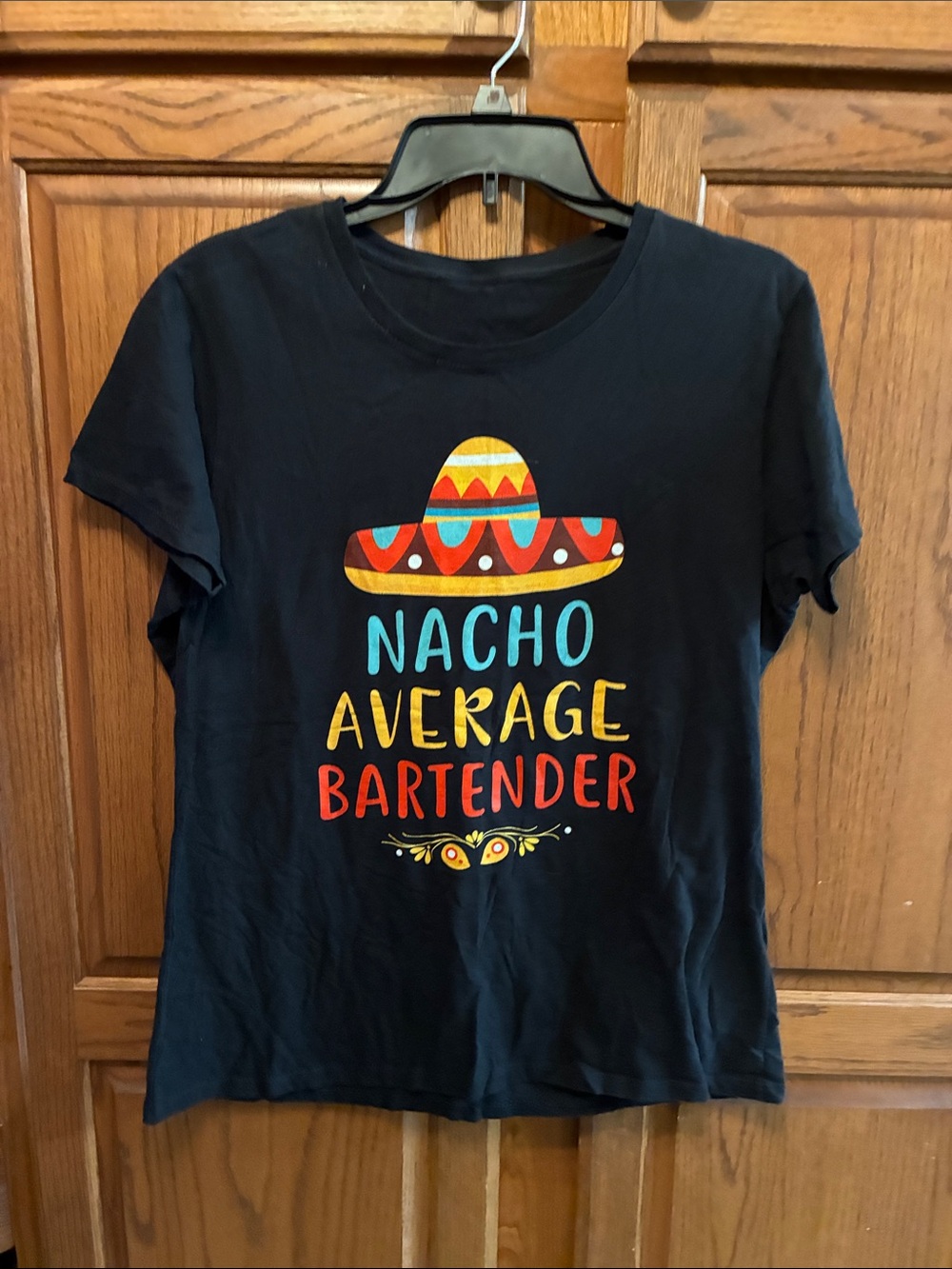 Nacho Average Bartender Graphic Tee - Black size M for woman